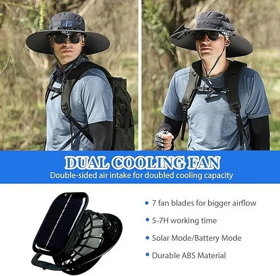 🏆 50K+ SOLD! ⚡2025 New Ultralight Solar Fan Sun Hat – Lighter Than a Baseball!⚾(Only 11oz)