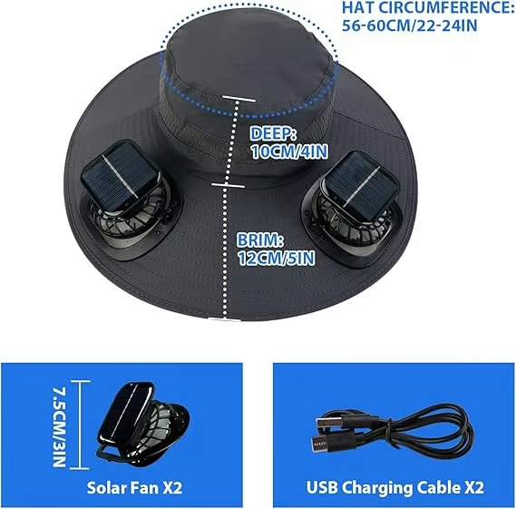 🏆 50K+ SOLD! ⚡2025 New Ultralight Solar Fan Sun Hat – Lighter Than a Baseball!⚾(Only 11oz)
