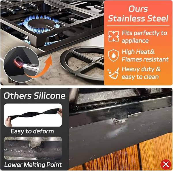 🔥LAST DAY 49% OFF - 🎁Retractable Stainless Steel Stove Gap Covers