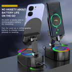 🔥2025 Upgraded Cell Phone Stand with Induction Speaker/Power Bank/Atmosphere Light