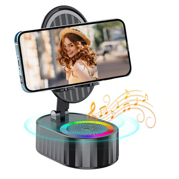 🔥2025 Upgraded Cell Phone Stand with Induction Speaker/Power Bank/Atmosphere Light