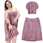 Plus Size Adjustable Bath Skirt & Shower Cap Set