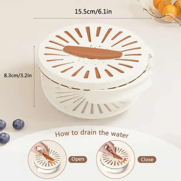 2-in-1 Draining and Preservation Basket: Simplify Washing & Storing