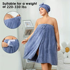 Plus Size Adjustable Bath Skirt & Shower Cap Set
